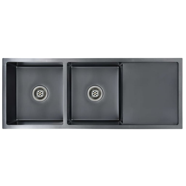 vidaXL Kitchen Sink Undermount Sink with Strainer Stainless Steel Sink Square