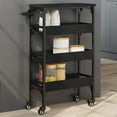 thumbnail image 1 of vidaXL Kitchen Trolley Black 20.9"x7.9"x29.9" Engineered Wood, 1 of 12