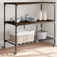 thumbnail image 1 of vidaXL Kitchen Trolley Black 39.4"x19.7"x37.4" Engineered Wood, 1 of 16