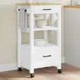 thumbnail image 1 of vidaXL Kitchen Trolley MONZA 18.9"x15.7"x34.8" Solid Wood Pine, 1 of 8
