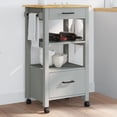 thumbnail image 1 of vidaXL Kitchen Trolley Rolling Cart on Wheels Living Room Solid Wood Pine, 1 of 8