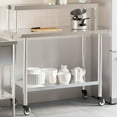 thumbnail image 1 of vidaXL Kitchen Work Table with Overshelf 43.3"x21.7"x47.2" Stainless Steel, 1 of 6