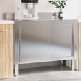 Vidaxl Stainless Steel Kitchen Work Table with Sliding Door: Durable & Functional Solution