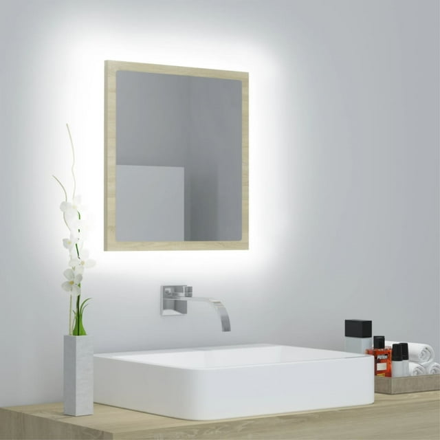 vidaXL LED Bathroom Mirror Chipboard Vanity Washroom Dressing Multi Colors