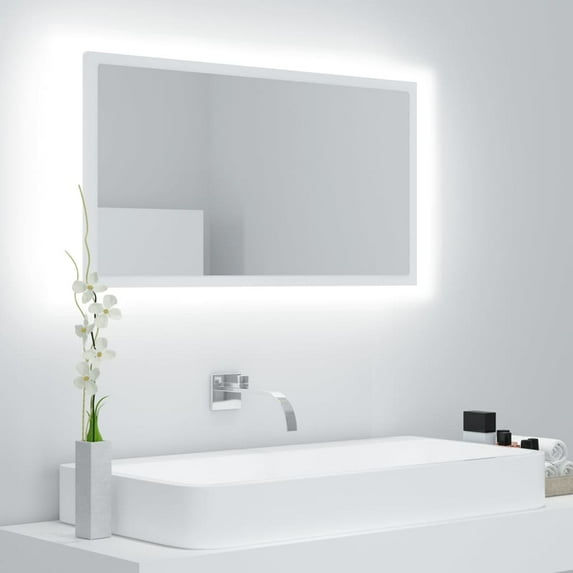 vidaXL LED Bathroom Mirror Chipboard Washroom Wall Home Furniture Multi Colors