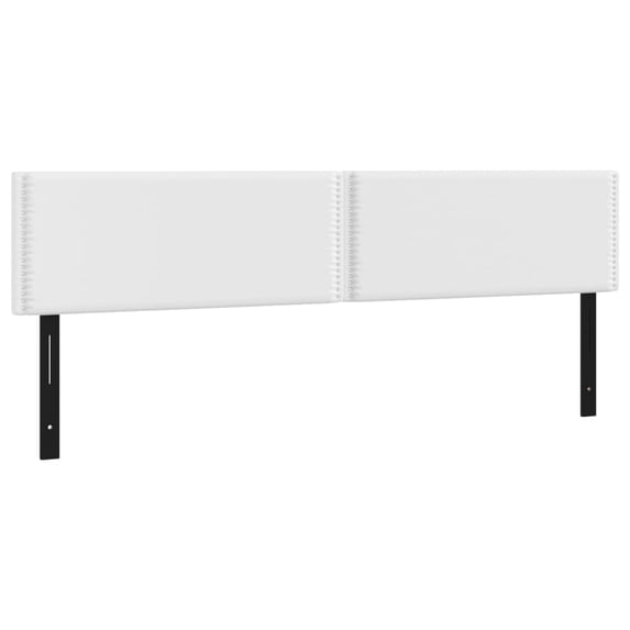 vidaXL LED Headboard Black 78.7"x2"x46.5"/50.4" Faux Leather