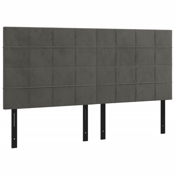 vidaXL LED Headboard Dark Gray 56.7"x2"x30.7"/34.6" Velvet