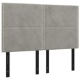 thumbnail image 1 of vidaXL LED Headboard Dark Gray 63"x2"x30.7"/34.6" Velvet, 1 of 54