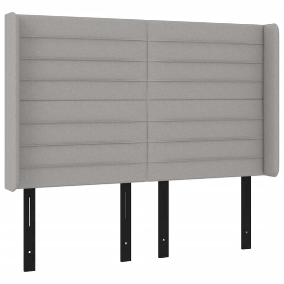 vidaXL LED Headboard Dark Gray 64.2"x6.3"x30.7"/34.6" Fabric