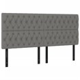thumbnail image 1 of vidaXL LED Headboard Dark Gray 78.7"x2.8"x46.5"/50.4" Fabric, 1 of 57