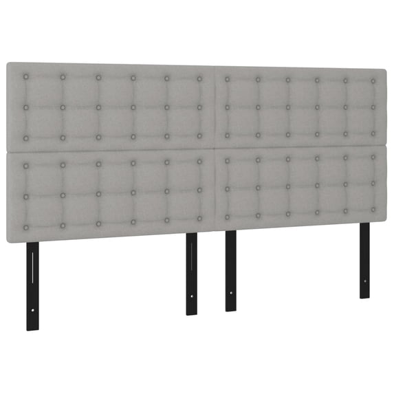 vidaXL LED Headboard Dark Gray 78.7"x2"x30.7"/34.6" Fabric