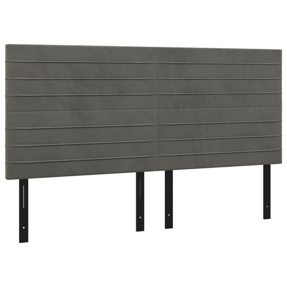 vidaXL LED Headboard Dark Gray 78.7"x2"x46.5"/50.4" Velvet