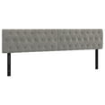 thumbnail image 1 of vidaXL LED Headboard Light Gray 63"x2.8"x30.7"/34.6" Velvet, 1 of 54