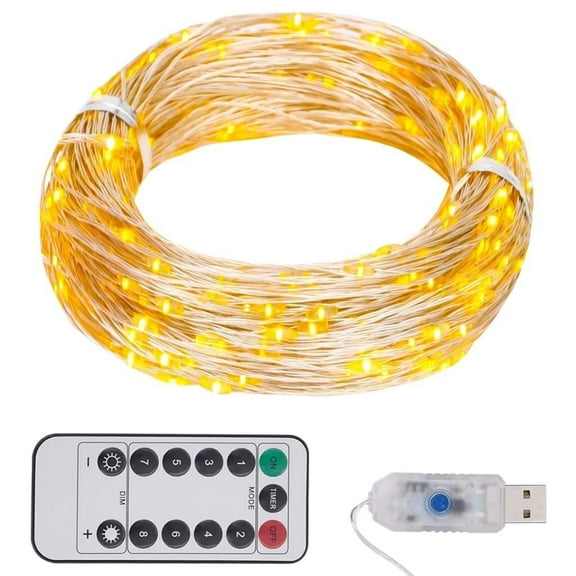 vidaXL Led String Warm White Copper Wire 49.2 ft String Lights