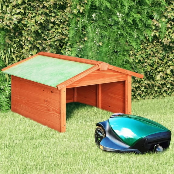 vidaXL Weatherproof Solid Firwood Robot Lawnmower Shed 35.4"x33.9"x22.4" for Patio