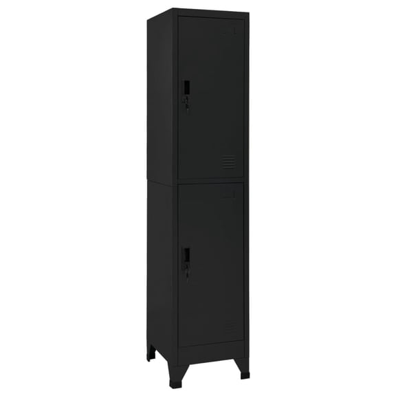 vidaXL Locker Cabinet Black Steel 70.9 in tall Locker Cabinet