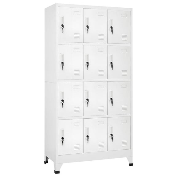 vidaXL Locker Cabinet with 12 Compartments 35.4"x17.7"x70.9"