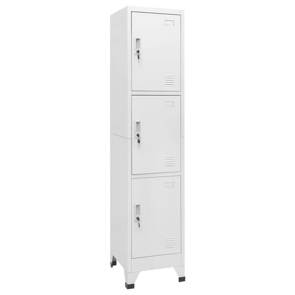 vidaXL Locker Cabinet with 3 Compartments 15"x17.7"x70.9"