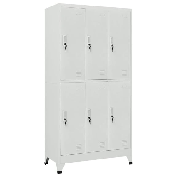 vidaXL Locker Cabinet with 6 Compartments Steel 35.4"x17.7"x70.9" Gray