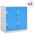 thumbnail image 1 of vidaXL Locker Cabinets 2 pcs Light Gray and Blue 35.4"x17.7"x36.4" Steel, 1 of 8
