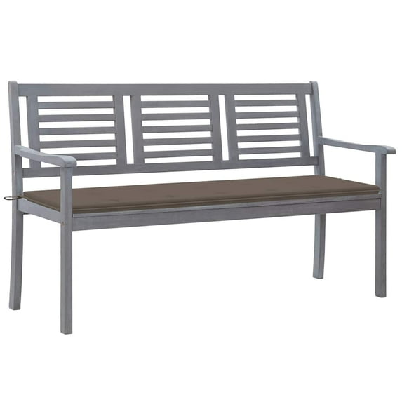 vidaXL Loveseat Accent Patio Bench Furniture with Cushion Eucalyptus Wood