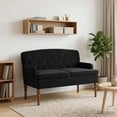 thumbnail image 1 of vidaXL Loveseat with button tufted Black 43.70 x 25.59 x 31.10 in, 1 of 5