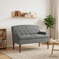 thumbnail image 1 of vidaXL Loveseat with button tufted Dark Grey 43.70 x 25.59 x 31.10 in, 1 of 5