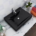 thumbnail image 1 of vidaXL Luxury Ceramic Basin with Faucet Hole 23.6"x18.1" Black, 1 of 6