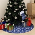 thumbnail image 1 of vidaXL Luxury Christmas Tree Skirt with Sock Fabric Tree Multi Colors/Sizes, 1 of 3