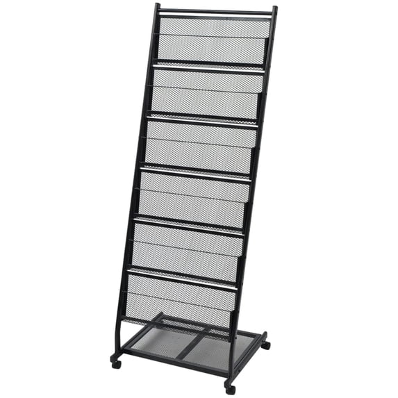 vidaXL Magazine Rack 18.7"x16.9"x52.4" Black A4