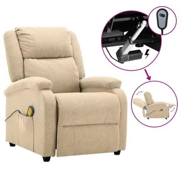 vidaXL Massage Chair Electric Massaging Recliner Chair for Elderly Fabric