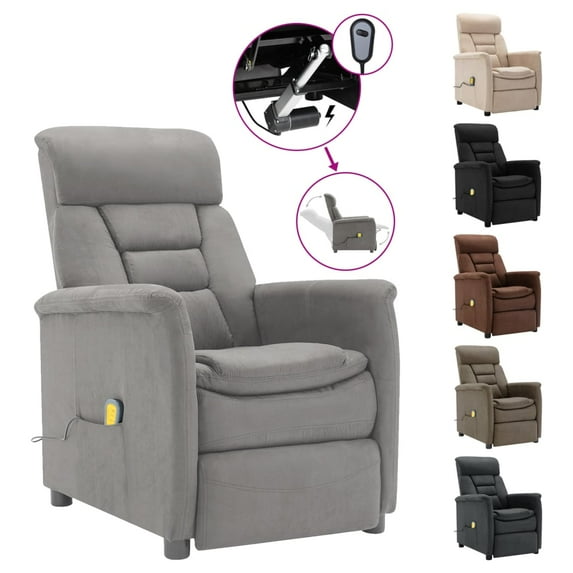 vidaXL Massage Chair Massage Recliner Chair for Elderly Faux Suede Leather