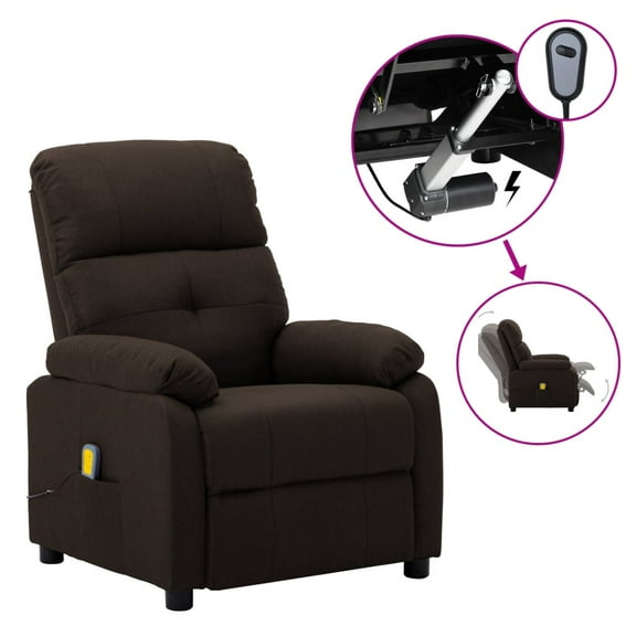 vidaXL Massage Chair Massaging Recliner Push Cozy Chair for Elderly Fabric