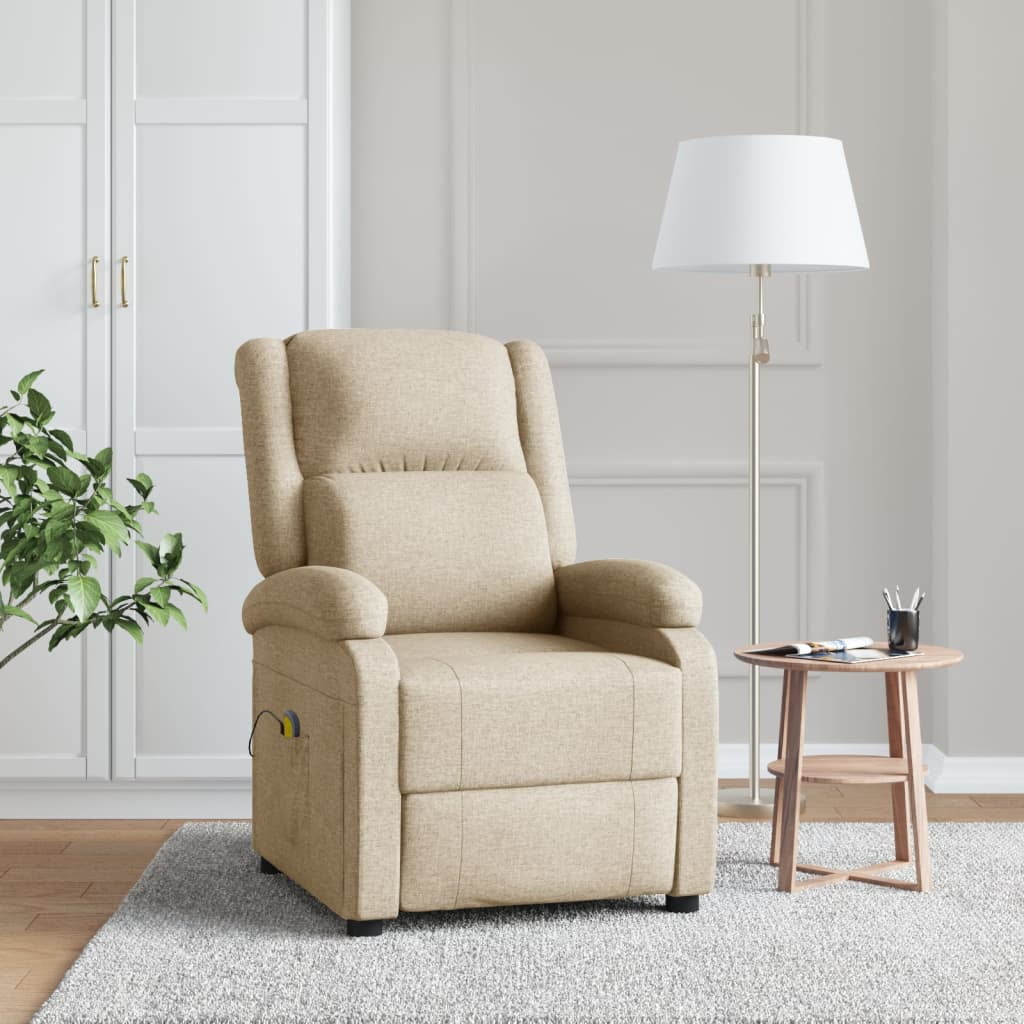vidaXL Massage Chair Reclining Push Armchair Adjustable Sofa Chair Fabric