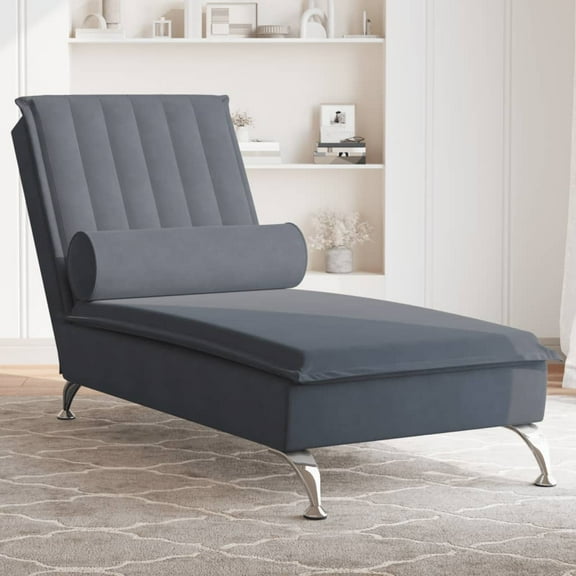 vidaXL Massage Chaise Lounge with Bolster Bedroom Living Room Furniture Velvet