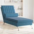 thumbnail image 1 of vidaXL Massage Chaise Lounge with Bolster Blue Velvet, 1 of 9