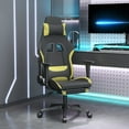 thumbnail image 1 of vidaXL Massage Gaming Chair with Footrest, Reclining, Height Adjustable, Swivel, Black & Light Green, 1 of 13