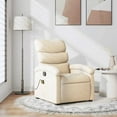 thumbnail image 1 of vidaXL Massage Recliner Chair, Adjustable Backrest/ Footrest, Cream Fabric Reclining Sofa, 1 of 6