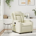 thumbnail image 1 of vidaXL Massage Recliner Chair Cream Faux Leather, 1 of 10