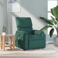 thumbnail image 1 of vidaXL Dark Green Fabric 6-Point Massage Recliner Chair for Living Room, Adjustable Back & Footrest, 1 of 6