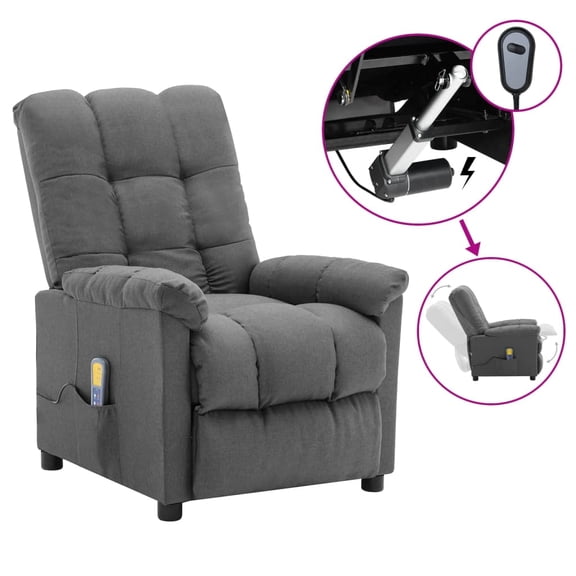 vidaXL Massage Recliner Chair Electric Reclining Chair for Elderly Fabric
