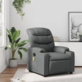 thumbnail image 1 of vidaXL Massage Recliner Chair Gray Faux Leather, 1 of 5