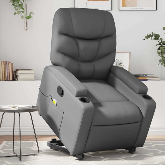 vidaXL Stand Up Massage Recliner Chair Grey