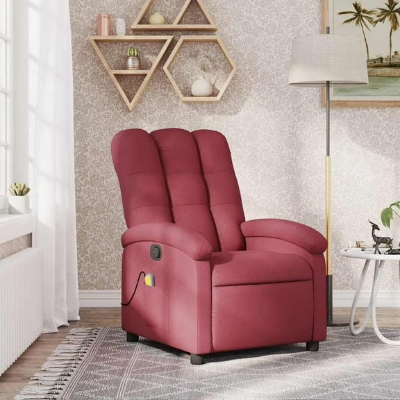 vidaXL Massage Recliner Chair Wine Red