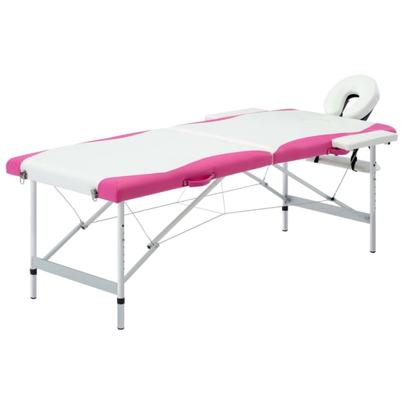 vidaXL Massage Table Foldable Massage Bed Salon Therapy Table 2 Zones Aluminum