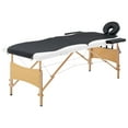 thumbnail image 1 of vidaXL Massage Table Foldable Massage Bed Salon Therapy Table 2 Zones Wood, 1 of 8