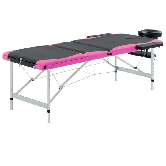 vidaXL Massage Table Foldable Massage Bed Salon Therapy Table 3 Zones Aluminum