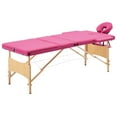 thumbnail image 1 of vidaXL Massage Table Foldable Massage Bed Salon Therapy Table 3 Zones Wood, 1 of 8