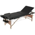 thumbnail image 1 of vidaXL Black Foldable Massage Table 3 Zones with Wooden Frame, 1 of 8