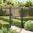 thumbnail image 1 of vidaXL Mesh Garden Gate Galvanized Steel Privacy Border Enclosure 68.9"/78.7", 1 of 6